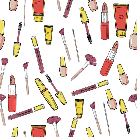 Glamorous make-up seamless patternのイラスト素材