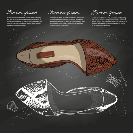 Fashion vector sketch womens shoes.のイラスト素材
