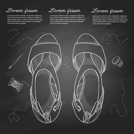 Fashion vector sketch womens shoes.のイラスト素材