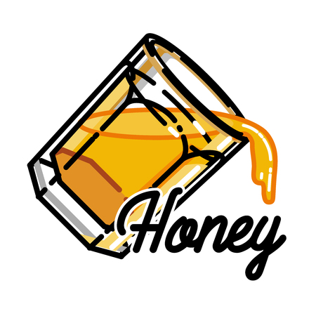 Color vintage honey emblemのイラスト素材
