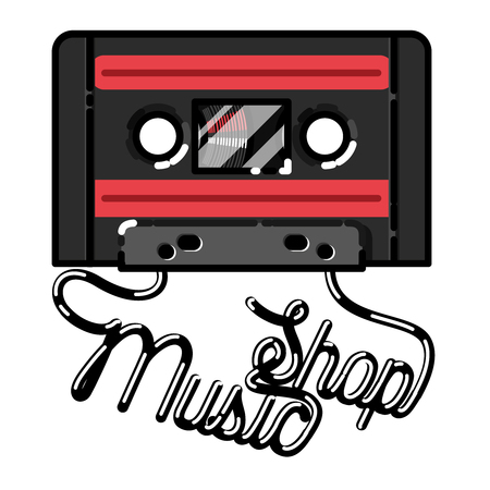 Color vintage music shop emblemのイラスト素材