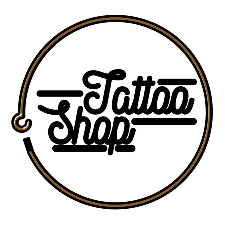 Color vintage tattoo shop emblemのイラスト素材