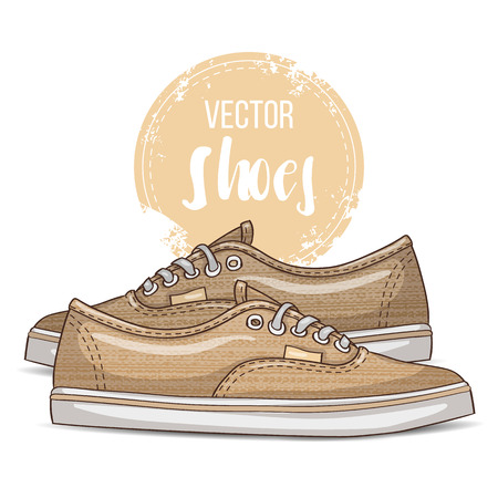 Fashion vector sketch womens shoes.のイラスト素材