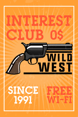 Color vintage wild west banner.のイラスト素材