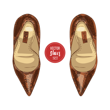 Fashion vector sketch womens shoes.のイラスト素材