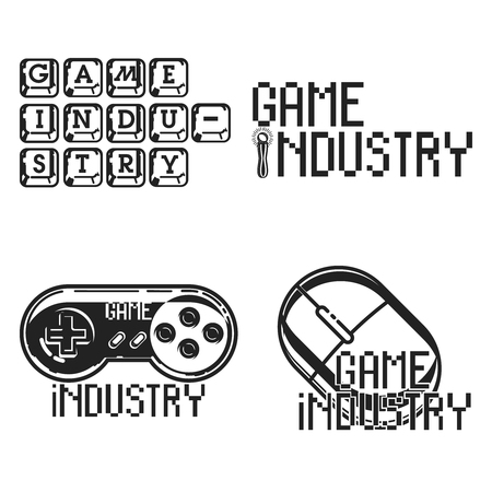 Vintage game industry emblems. Vector illustration, EPS 10のイラスト素材