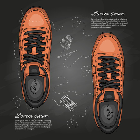 Fashion vector sketch womens shoes.のイラスト素材