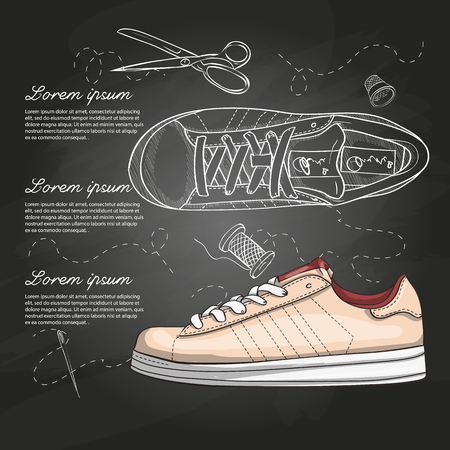 Fashion vector sketch womens shoes.のイラスト素材