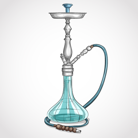 Vector hand drawn hookah
