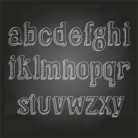 Small letters on chalkboardのイラスト素材