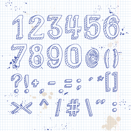 Numbers and symbols on notebookのイラスト素材