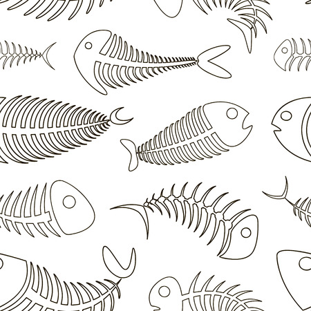 Fishbone set patternのイラスト素材