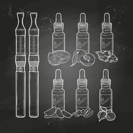 Vector set e-cigaretteのイラスト素材