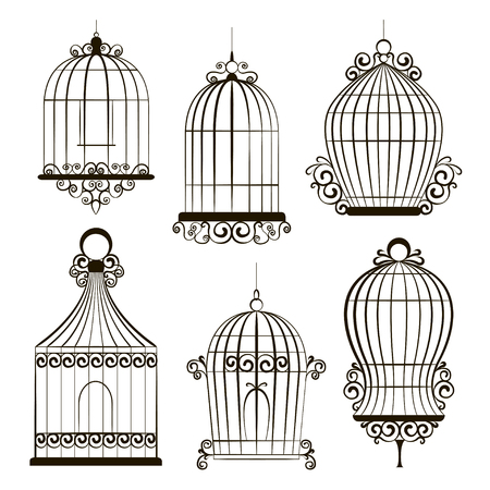 Vintage bird cagesのイラスト素材