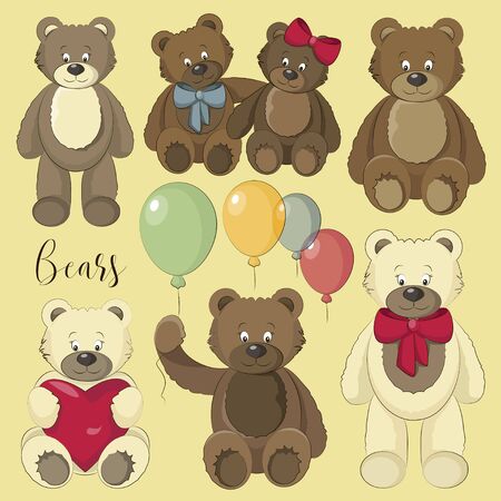 Set of bear icon.のイラスト素材