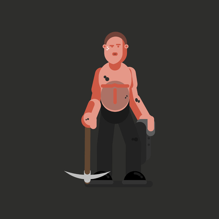 Miner hard workingのイラスト素材