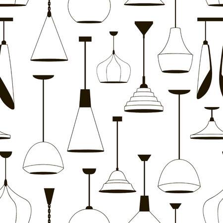 Lamps sign set for interior pattern Vector illustration.のイラスト素材