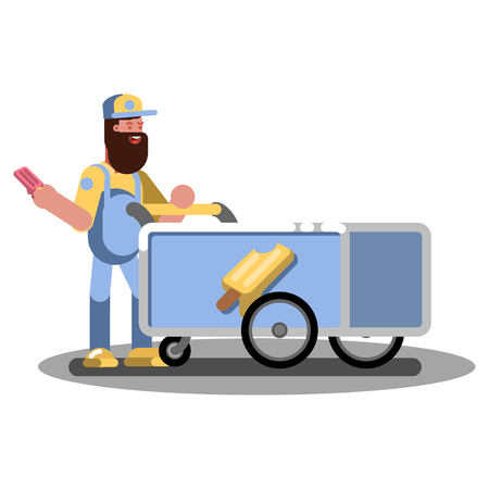 Ice cream trolleyのイラスト素材