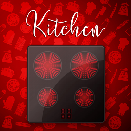 Kitchen concept inductionのイラスト素材