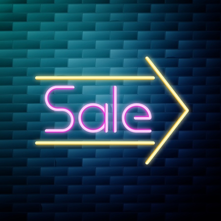 Sale glowing neon signのイラスト素材