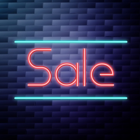 Sale glowing neon signのイラスト素材