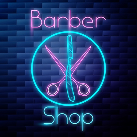 Vintage barbershop emblemのイラスト素材