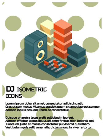 Dj color isometric posterのイラスト素材