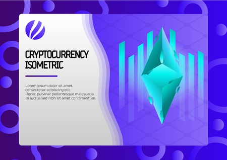 Ethereum color isometric concept. Crypto Currency Network. Vector illustration, EPS 10のイラスト素材