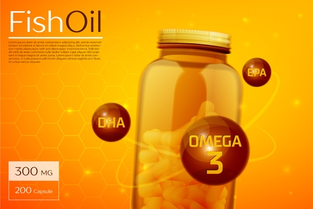 Fish oil template backgroundのイラスト素材