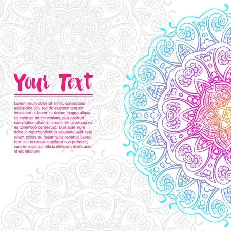 Beautiful vintage circular pattern of indian, floral round, vector illustrationのイラスト素材