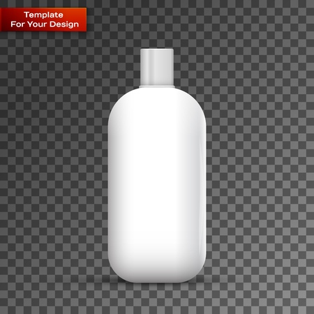 Cosmetic Or Hygiene Grayscale White Gray Chrome Lid Plastic Bottle Of Gel, Liquid Soap, Lotion, Cream, Shampoo. Ready For Your Design. Illustration Isolated On transparent Backgroundのイラスト素材