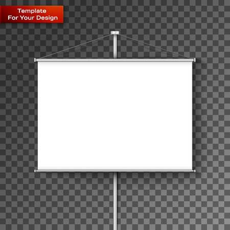 Roll up banner stand isolated on transparent background. Vector illustration, EPS 10のイラスト素材