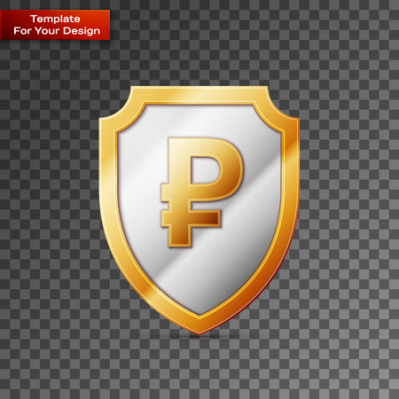 Shield with RUB sign On transparent Backgroundのイラスト素材