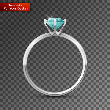 Silver wedding ring On transparent Background. Vector illustration, EPS 10のイラスト素材