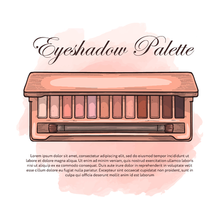 Hand drawn color sketch of an eyeshadow paletteのイラスト素材