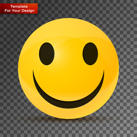 Yellow happy face On transparent Background. Vector illustration, EPS 10のイラスト素材