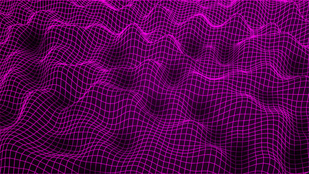 Wireframe abstract wave background. Vector illustration, EPS 10のイラスト素材