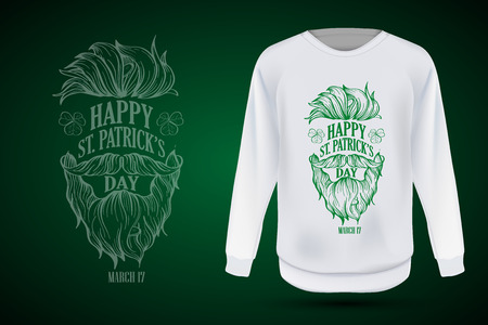 Lettring for Saint Patricks Day on jumper. Vector illustration, EPS 10のイラスト素材