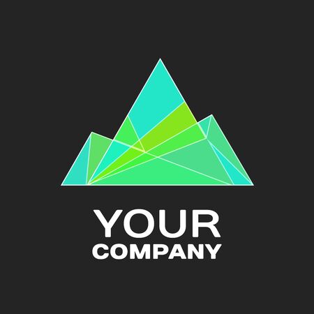 Company Ice Mountain Design Element in Vintage Style for   Label, Badge, T-shirts and other design.のイラスト素材