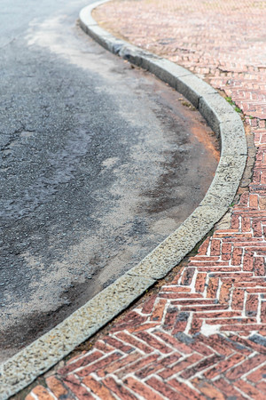 Curve pathway along the roadの写真素材