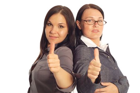 attractive businesswomen on white backgroundの写真素材