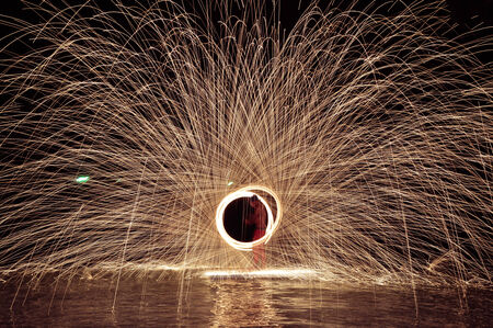 fire man in performance のeditorial素材