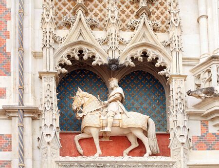 Statue of Louis XII at Blois castle, Loire, Franceの写真素材