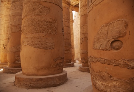 Columns of the karnak temple in egyptの写真素材