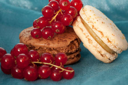 Tasty macaroons with the berriesの写真素材