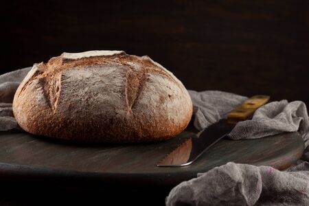 Fresh bread in rustic style