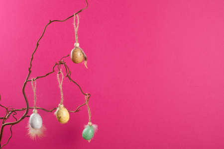 Festive background with the easter eggsの写真素材