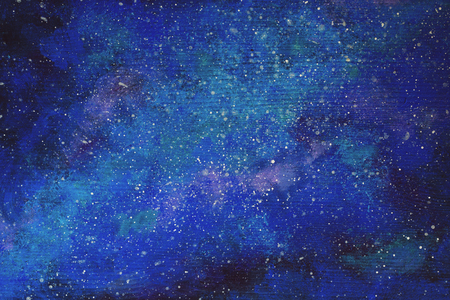Painted galaxy over the wooden backgroundの写真素材