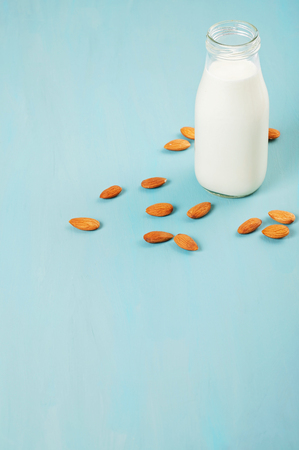 Almond milk. Non-lactose healthy drink. Alternative milk for vegan diet and people with allergyの写真素材