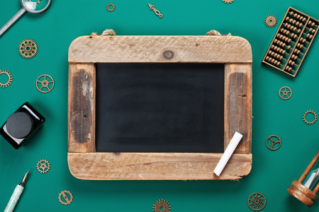 Retro school accessories. Back to school conceptの写真素材